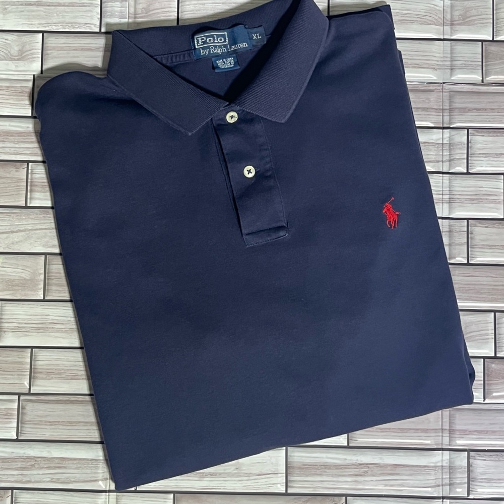 Polo by Ralph Lauren Men's Navy Blue Polo Shirt